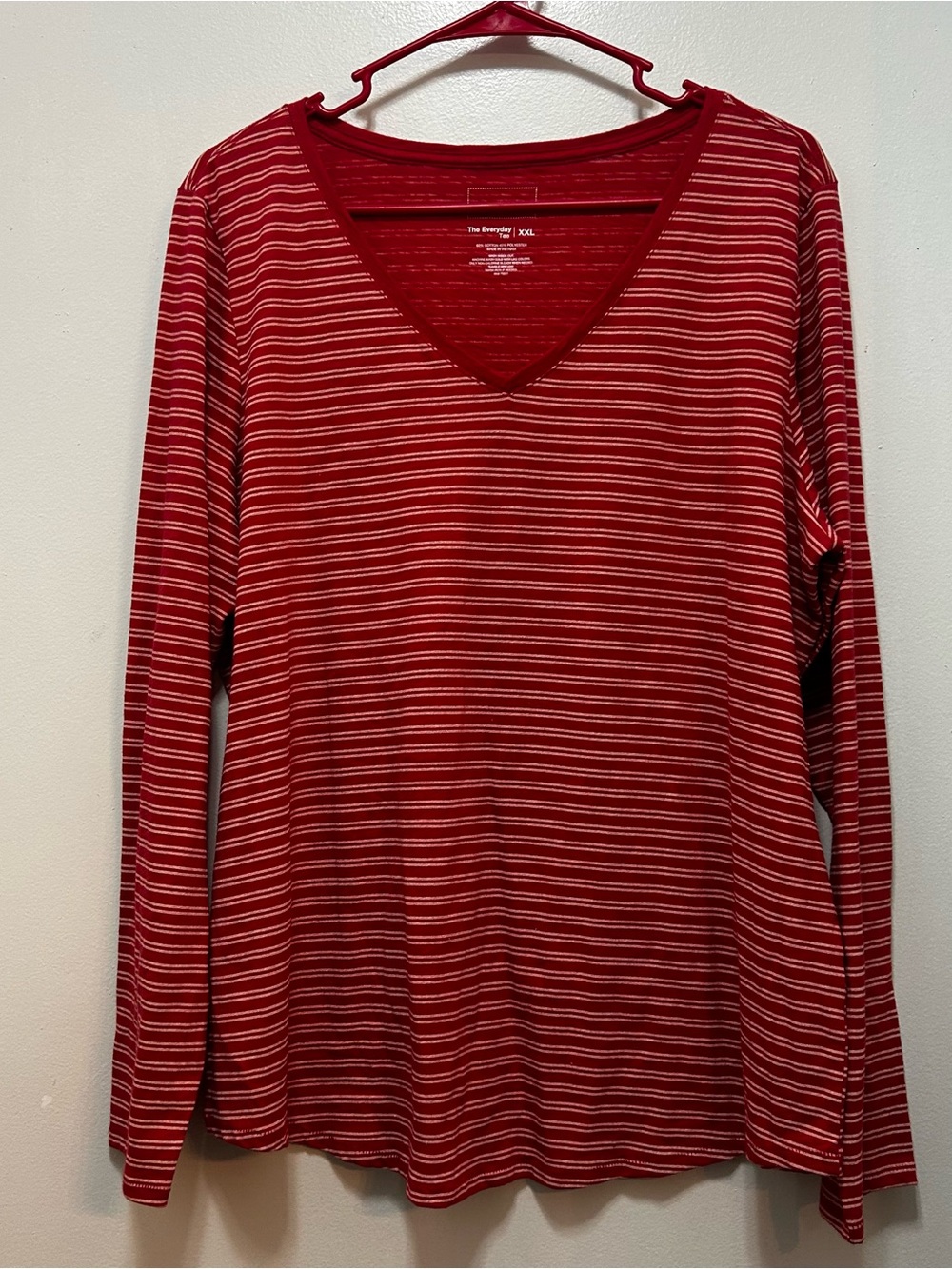 Sonoma Red‎ Striped V-Neck Tee